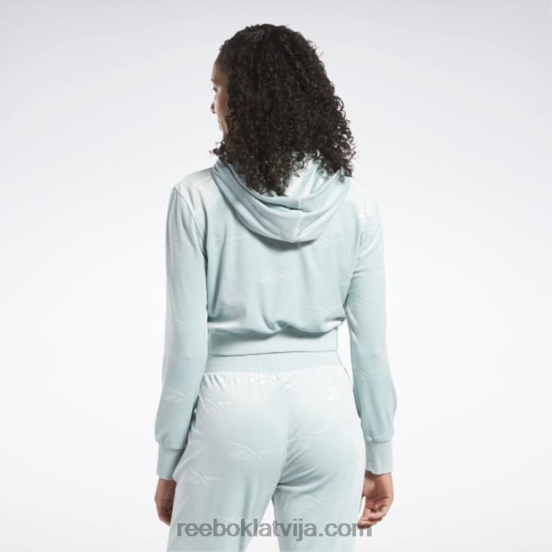 classics energy q4 velūra džemperis ar rāvējslēdzēju sievietes 0T464785 Reebok piejūras pelēks