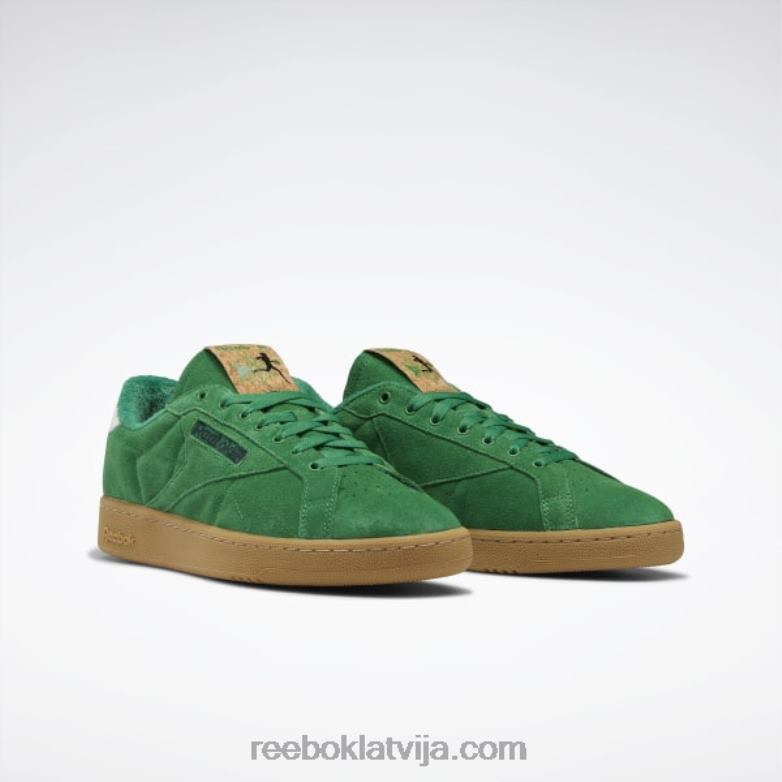 club c 85 pamatu apavi0T464334 Reebok glen green/vector red/reebok gumijas gumija-04
