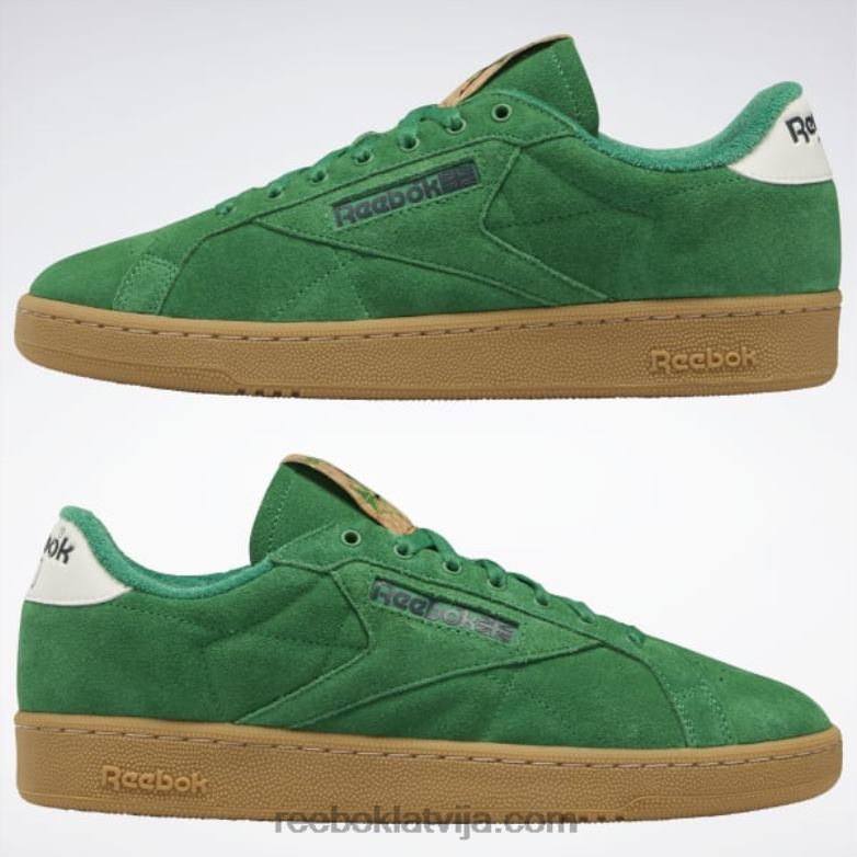 club c 85 pamatu apavi0T464334 Reebok glen green/vector red/reebok gumijas gumija-04