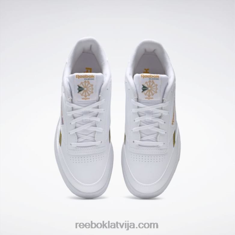 club c 85 vegānu apavi0T464313 Reebok ftwr balts/koleģiālais zelts/tumši zaļš