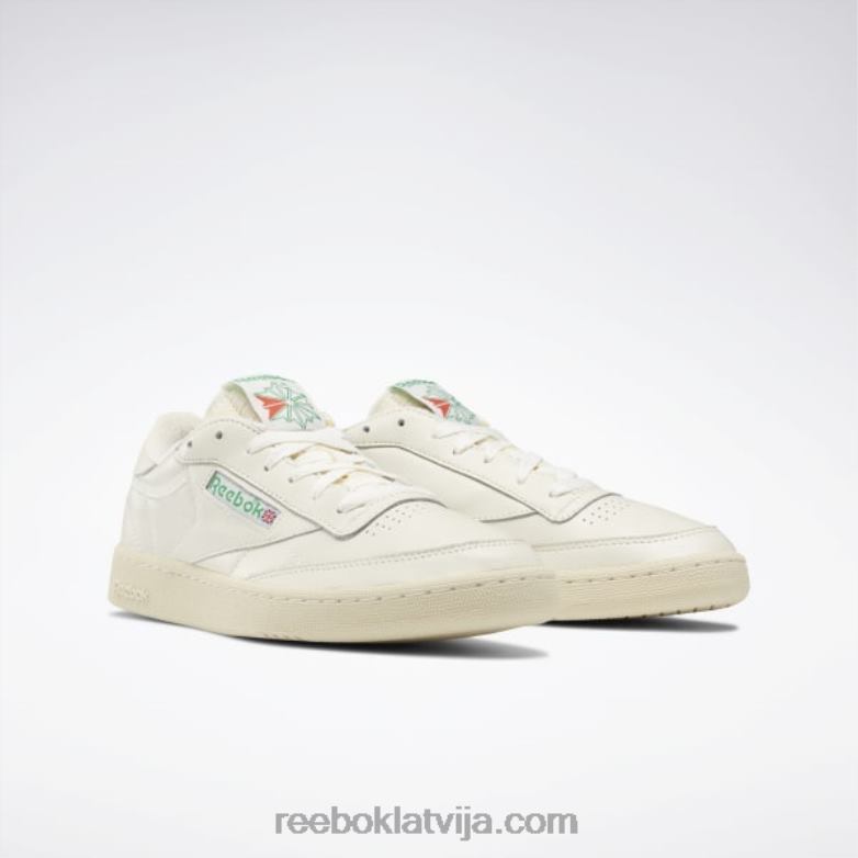 club c 85 vintage apavi0T46411 Reebok krīts/papīrbalts/glenzaļš
