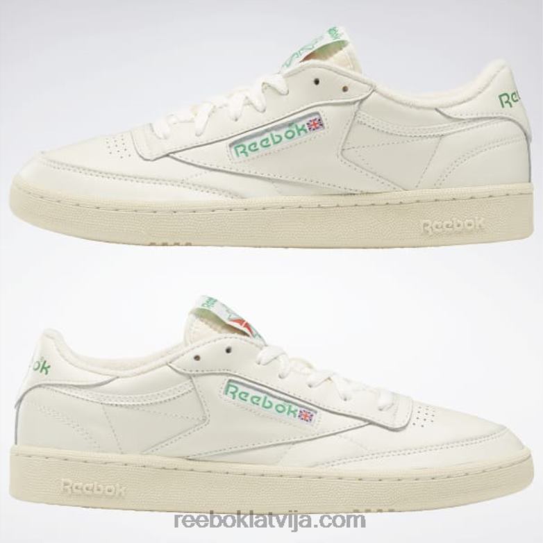 club c 85 vintage apavi0T46411 Reebok krīts/papīrbalts/glenzaļš