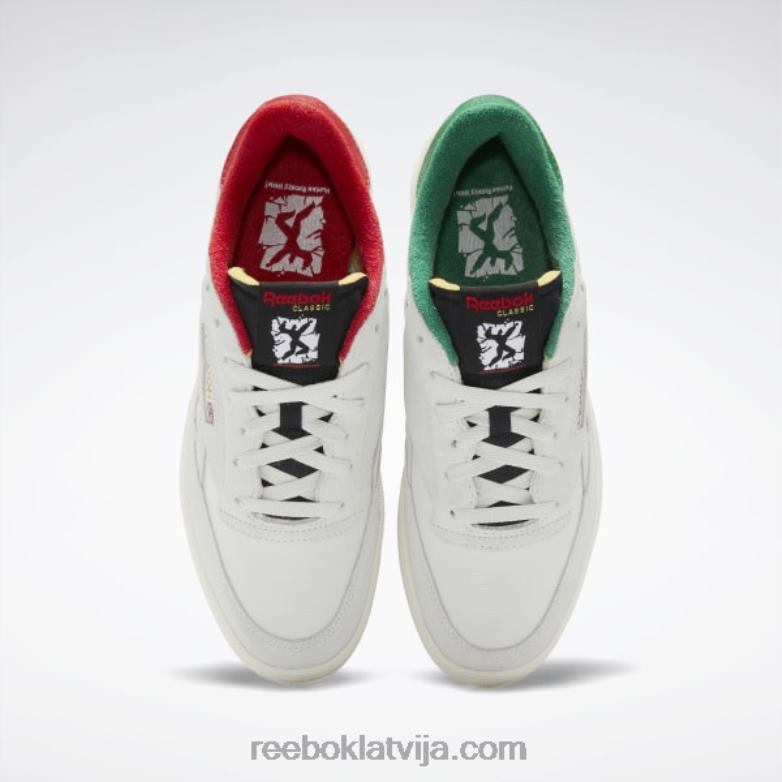 club c atriebības kurpes0T464354 Reebok tīri pelēks 1/melns/glen zaļš