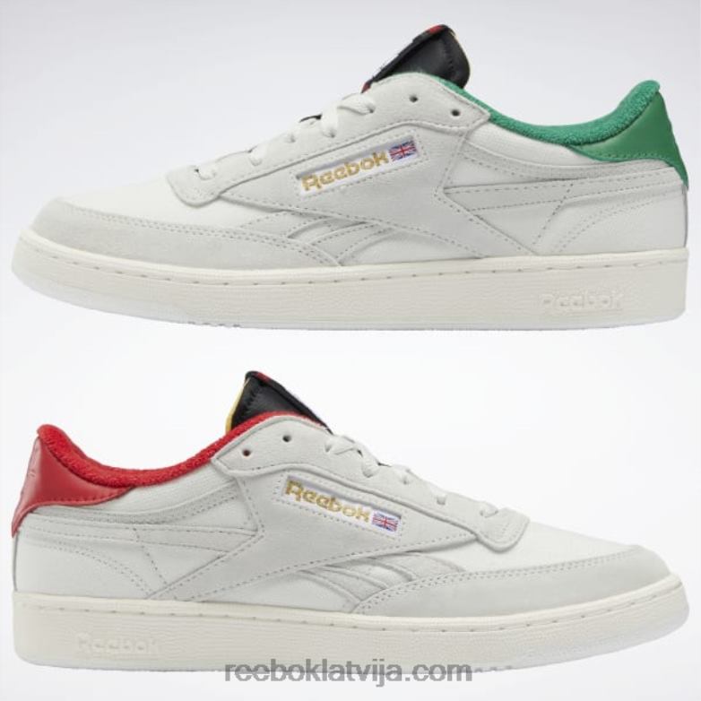 club c atriebības kurpes0T464354 Reebok tīri pelēks 1/melns/glen zaļš