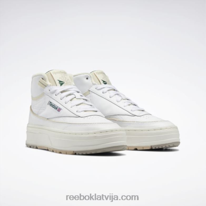 club c geo mid sieviešu apavi0T46461 Reebok ftwr balts/krīts/tumši zaļš