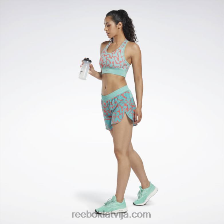 darbojas apdrukāti šorti sievietes 0T464704 Reebok daļēji klasiska zilganzaļa