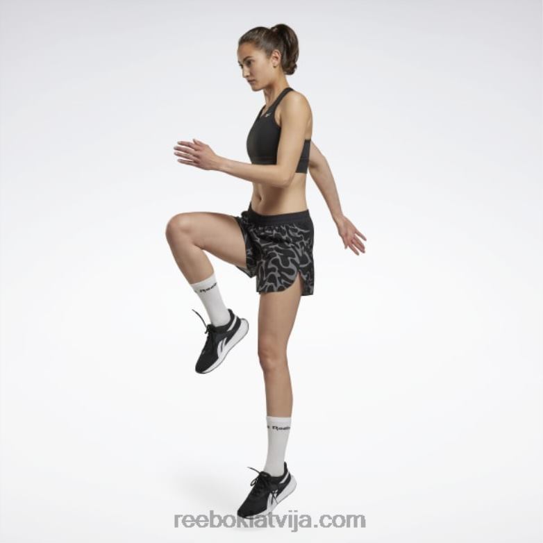 darbojas apdrukāti šorti sievietes 0T464948 Reebok melns