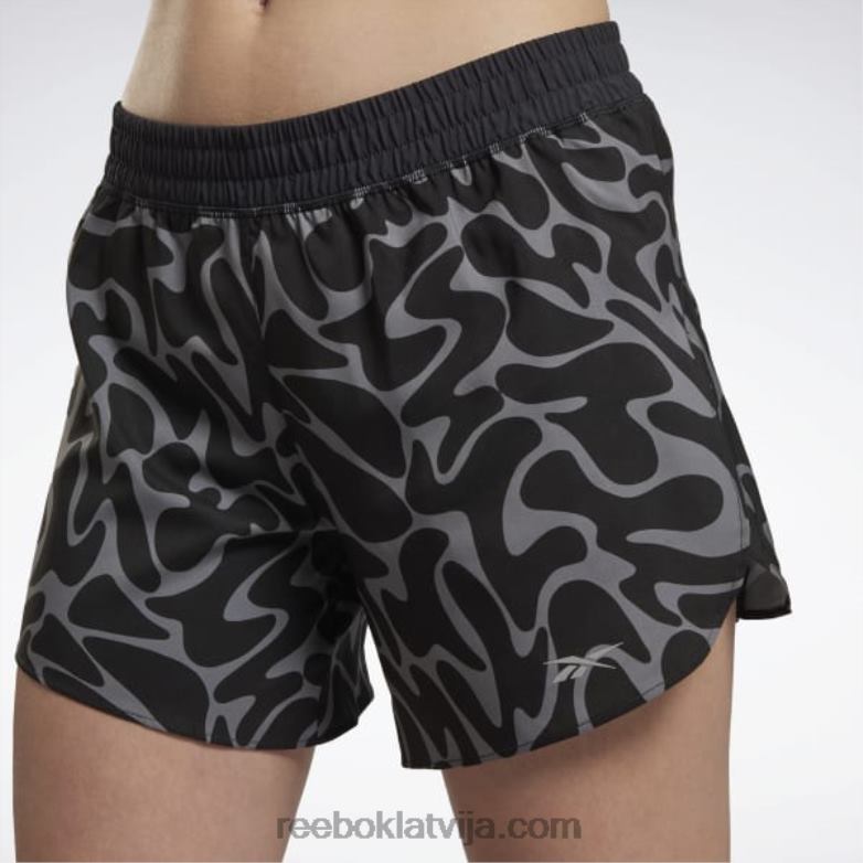 darbojas apdrukāti šorti sievietes 0T464948 Reebok melns