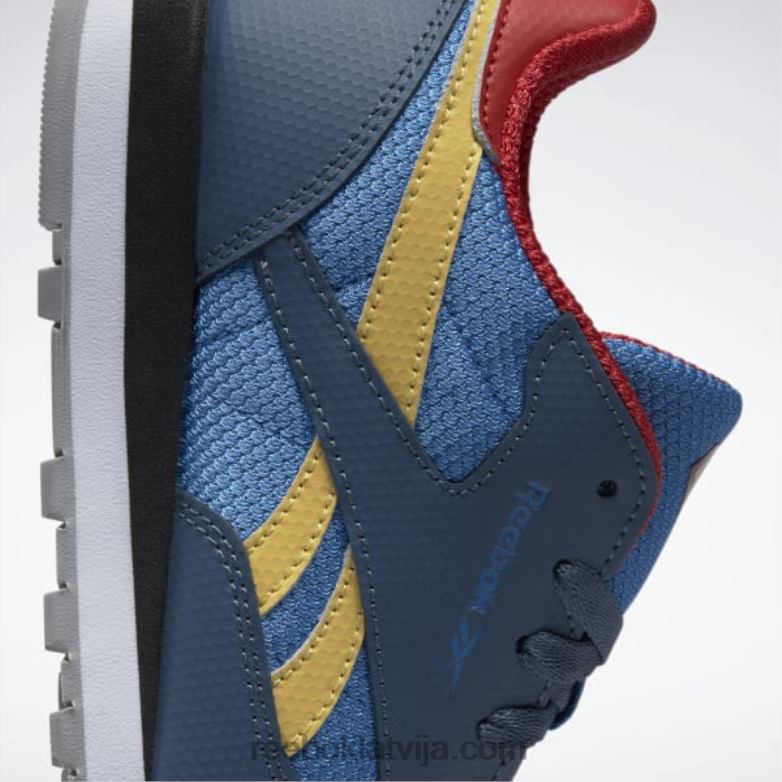 dc klasiskās ādas apavi - klases skola bērni 0T4641390 Reebok optimistisks zils/sarkans/miglains dzeltens