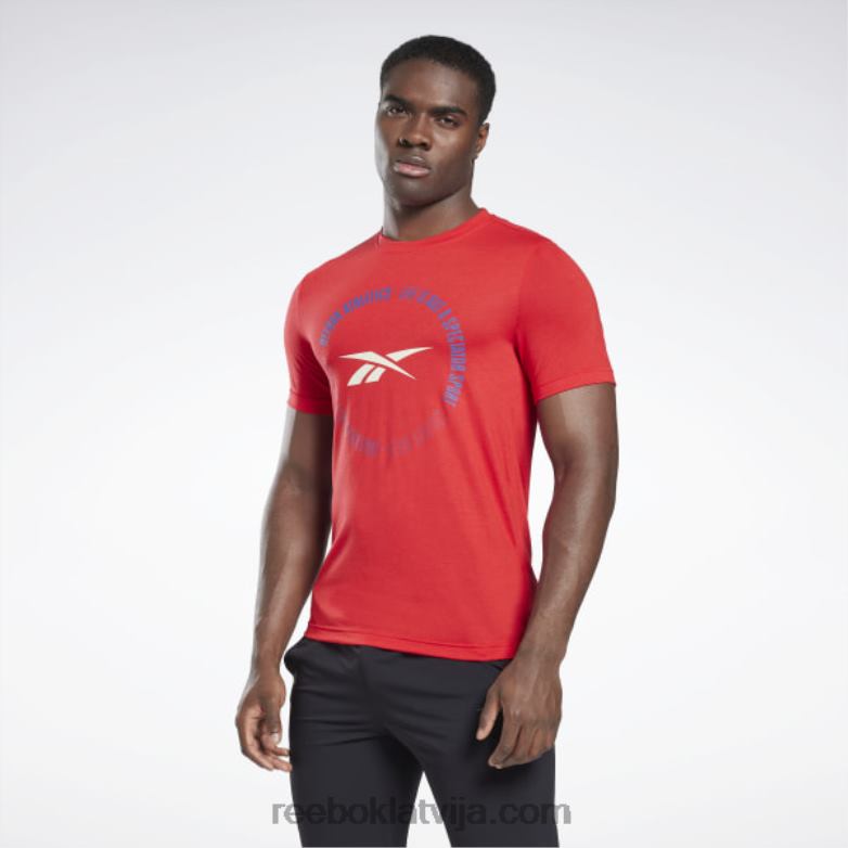 dzīve nav skatītāju sporta grafiskais t-krekls vīriešiem 0T4641295 Reebok vektors sarkans