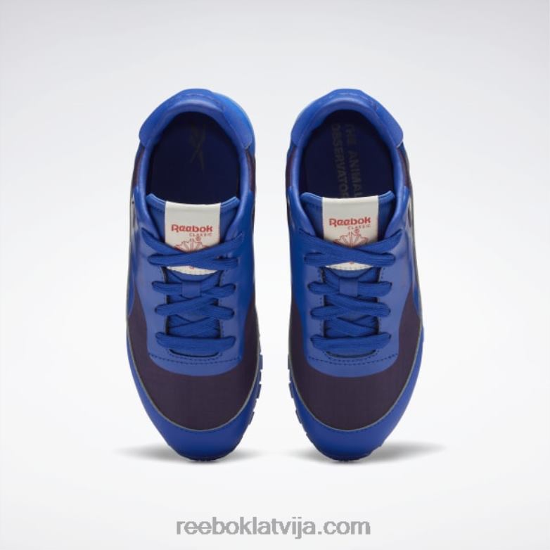 dzīvnieku observatorija klasiskās ādas apavi - pirmsskolas bērni 0T4641395 Reebok kobalta/violetas prasmes/saules skābe dzeltena