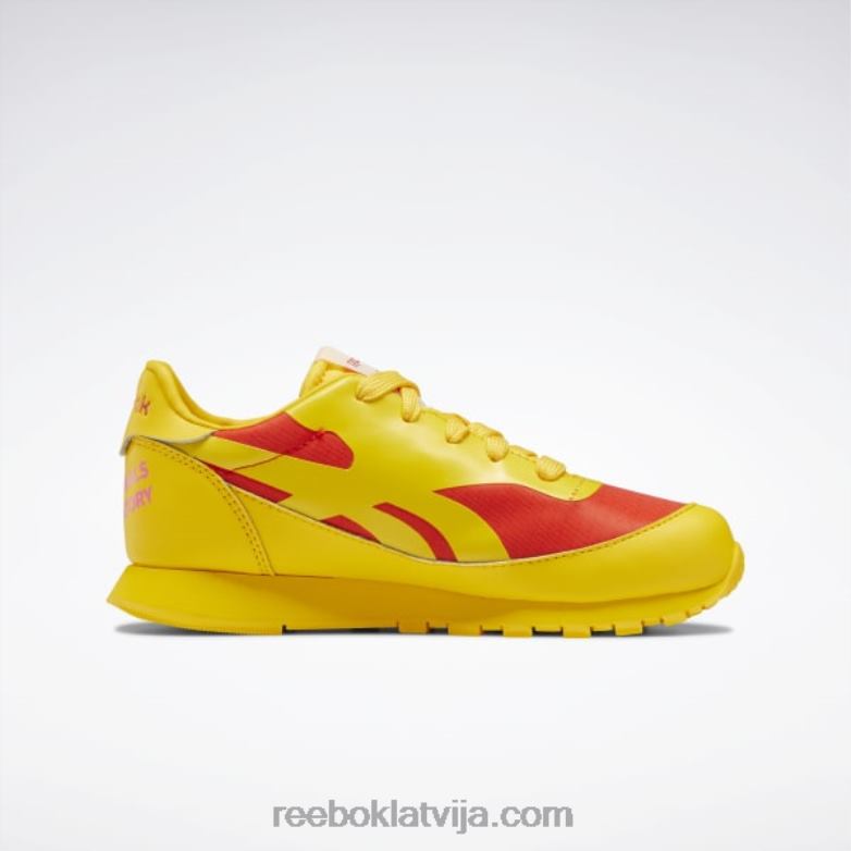 dzīvnieku observatorija klasiskās ādas apavi - pirmsskolas bērni 0T4641407 Reebok vienmēr dzeltens/sacīkšu sarkans