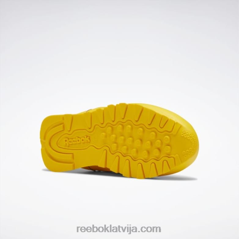 dzīvnieku observatorija klasiskās ādas apavi - pirmsskolas bērni 0T4641407 Reebok vienmēr dzeltens/sacīkšu sarkans