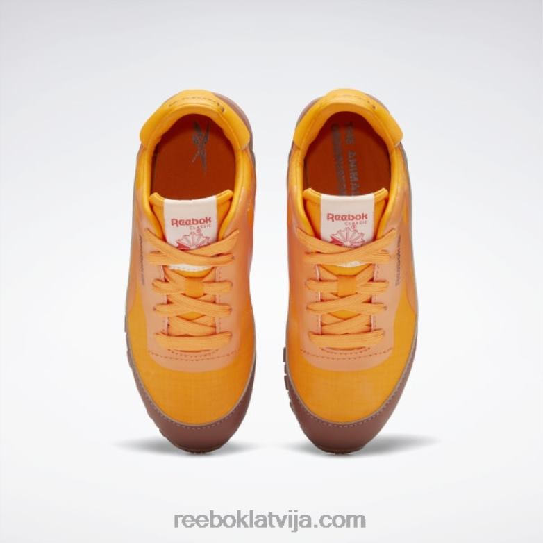 dzīvnieku observatorija klasiskās ādas apavi - pirmsskolas bērni 0T4641415 Reebok laukakmens brūns/spilgti oranžs/saules skābes dzeltens