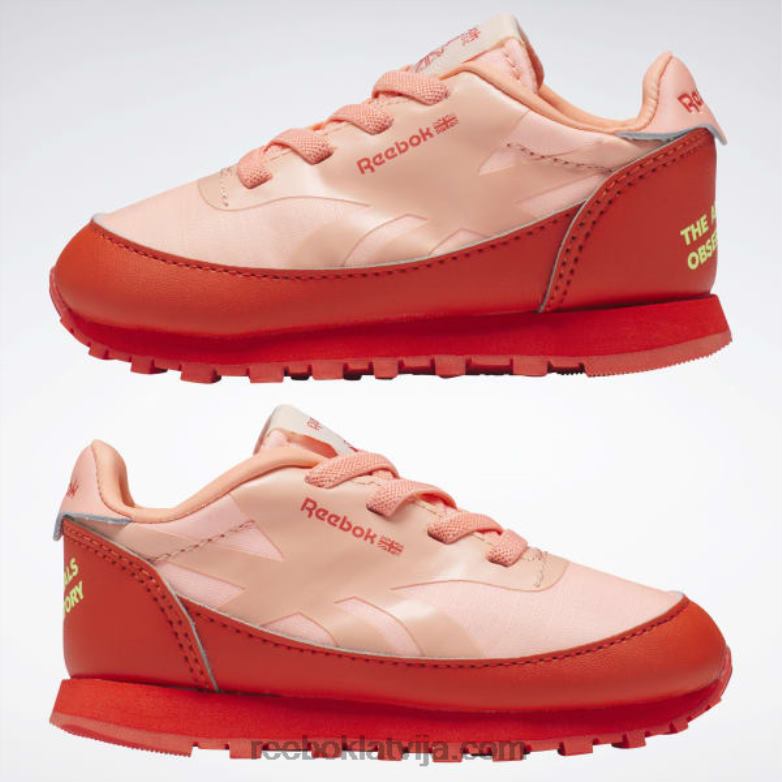 dzīvnieku observatorija klasiskās ādas kurpes - toddler bērni 0T4641401 Reebok sacīkšu sarkana/saules skābe dzeltena