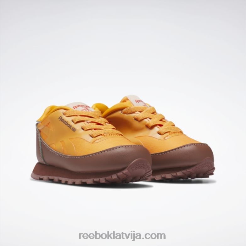 dzīvnieku observatorija klasiskās ādas kurpes - toddler bērni 0T4641435 Reebok laukakmens brūns/spilgti oranžs/saules skābes dzeltens