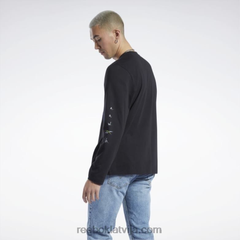 grafiskās sērijas pirmssezonas t-krekls ar garām piedurknēm0T464441 Reebok melns