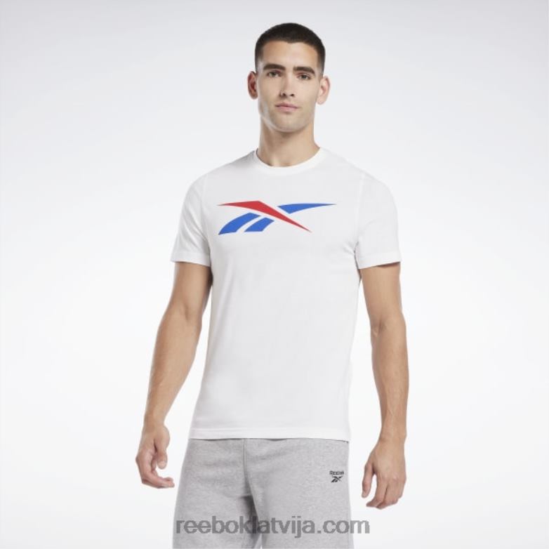grafiskās sērijas vektoru T-krekls vīriešiem 0T4641185 Reebok balts/vektorsarkans/vektorzils