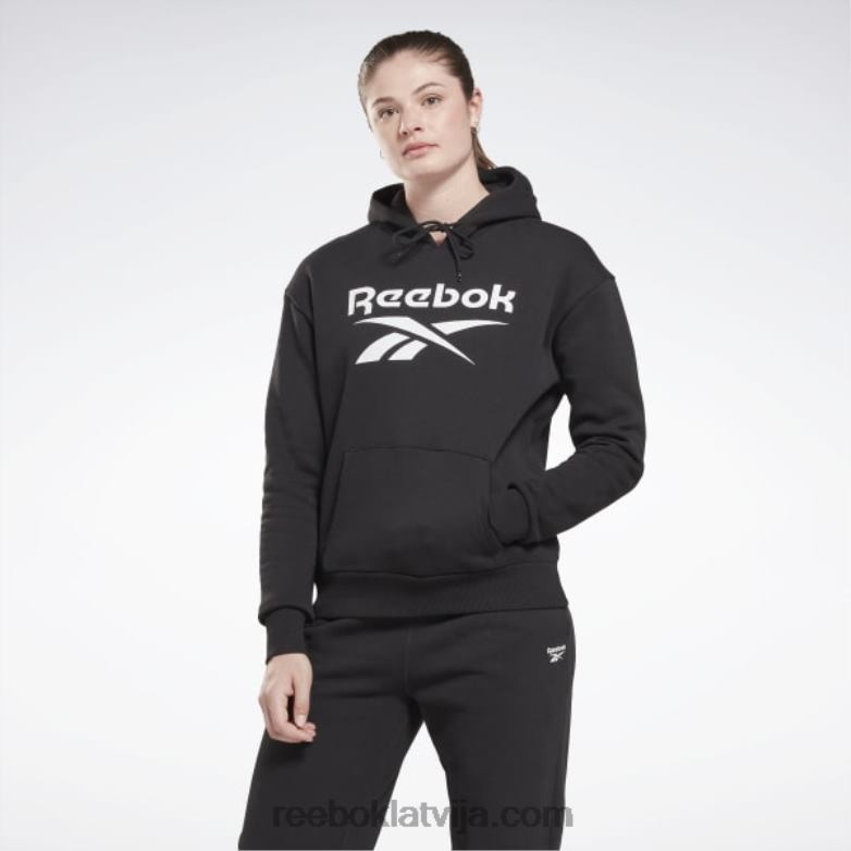 identitāte liela logotipa flīsa kapuci sievietes 0T464408 Reebok melns