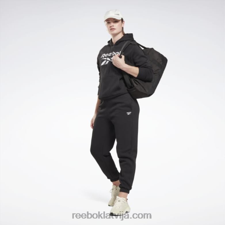 identitāte liela logotipa flīsa kapuci sievietes 0T464408 Reebok melns