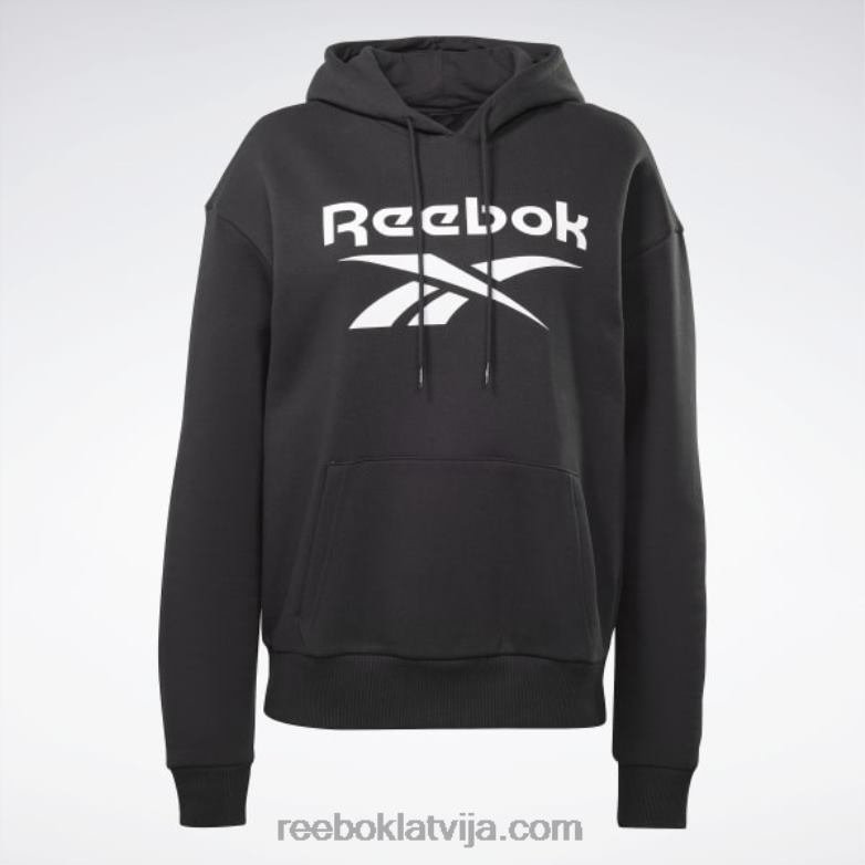 identitāte liela logotipa flīsa kapuci sievietes 0T464408 Reebok melns