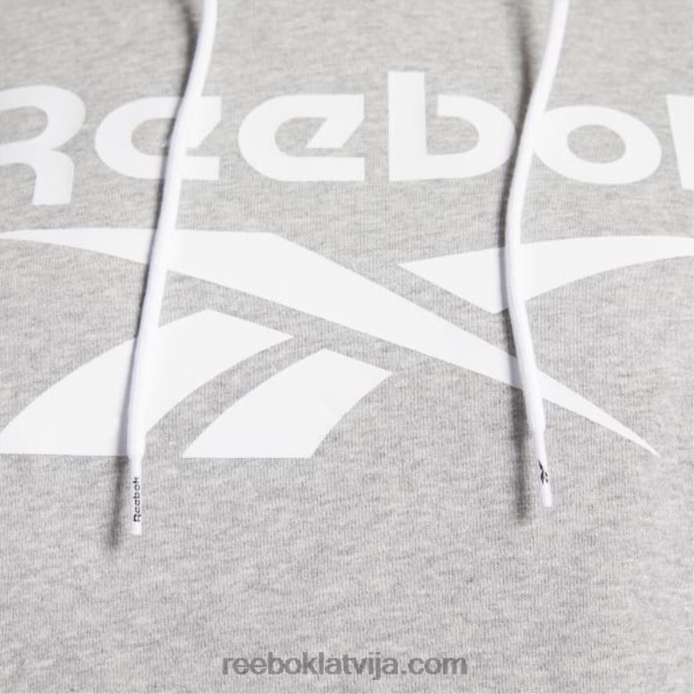 identitāte liela logotipa flīsa kapuci sievietes 0T464464 Reebok vidēji pelēki virši