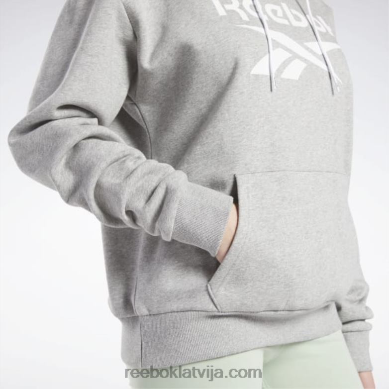 identitāte liela logotipa flīsa kapuci sievietes 0T464464 Reebok vidēji pelēki virši