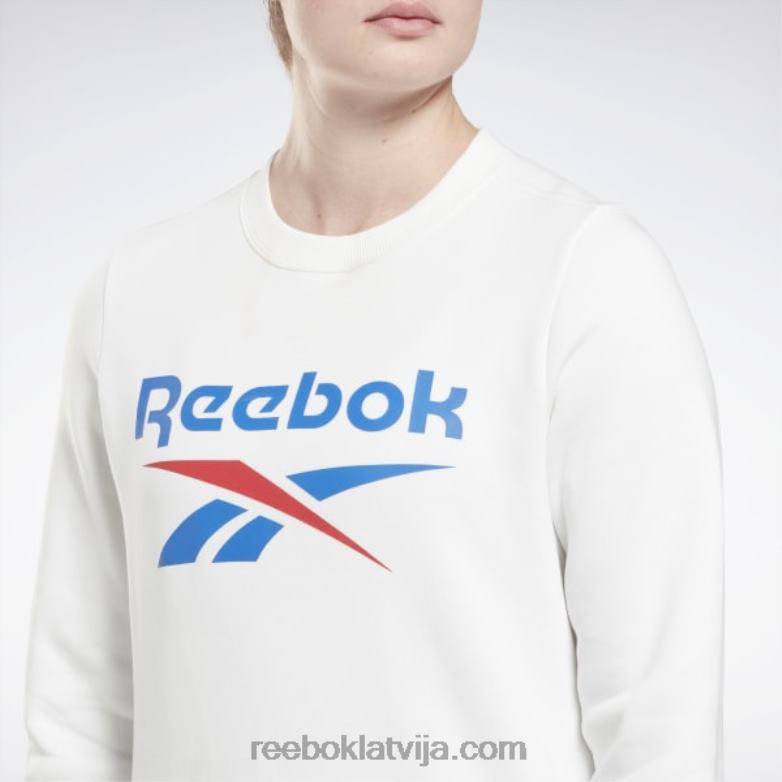 identitāte liela logotipa vilnas komandas sporta krekls sievietes 0T464597 Reebok balts
