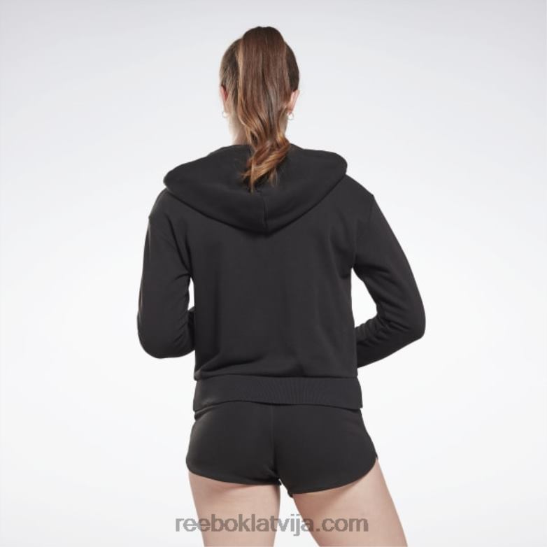identitāte mazs logotips franču frotē kapuci ar rāvējslēdzēju sievietes 0T464437 Reebok melns
