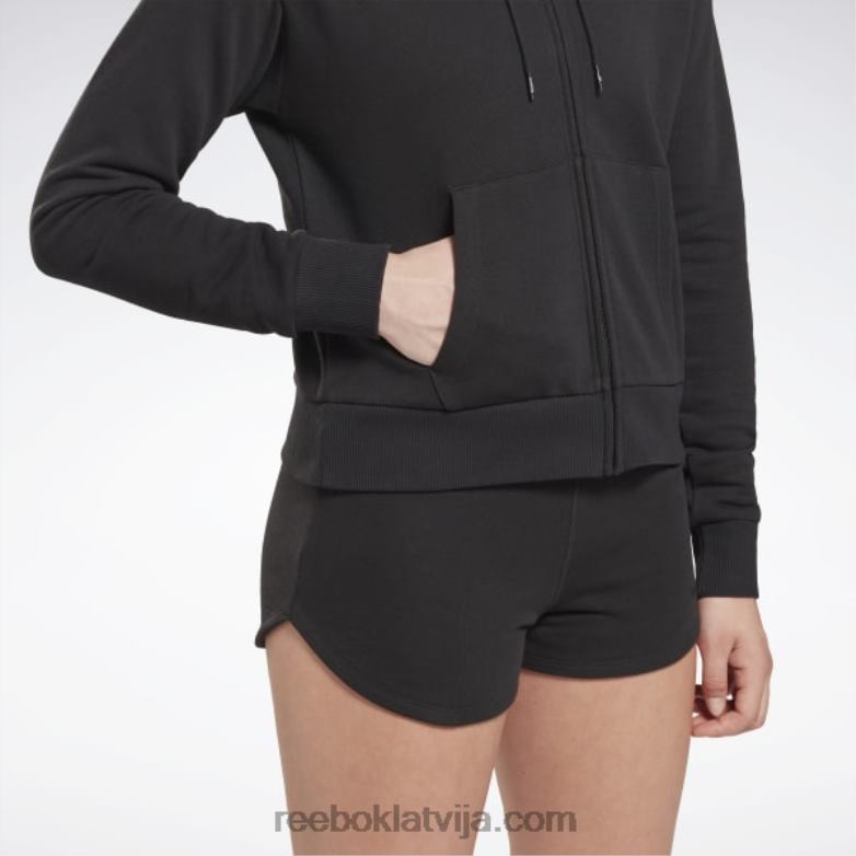 identitāte mazs logotips franču frotē kapuci ar rāvējslēdzēju sievietes 0T464437 Reebok melns