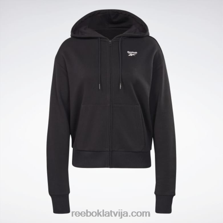 identitāte mazs logotips franču frotē kapuci ar rāvējslēdzēju sievietes 0T464437 Reebok melns