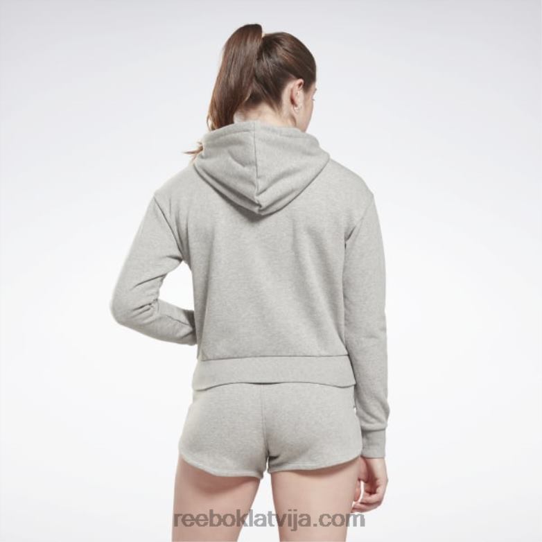 identitāte mazs logotips franču frotē kapuci ar rāvējslēdzēju sievietes 0T464513 Reebok vidēji pelēki virši