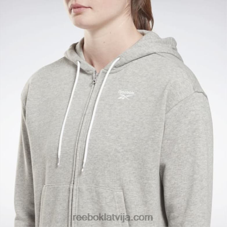 identitāte mazs logotips franču frotē kapuci ar rāvējslēdzēju sievietes 0T464513 Reebok vidēji pelēki virši