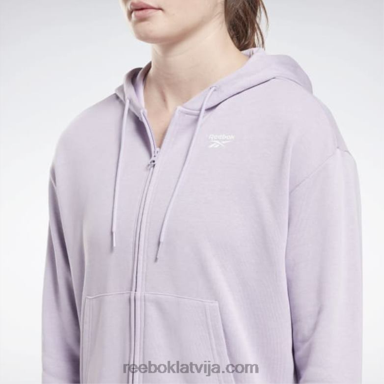identitāte mazs logotips franču frotē kapuci ar rāvējslēdzēju sievietes 0T464648 Reebok violeta oāze
