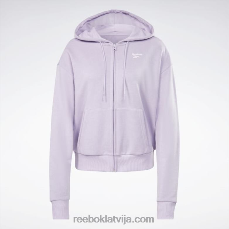 identitāte mazs logotips franču frotē kapuci ar rāvējslēdzēju sievietes 0T464648 Reebok violeta oāze