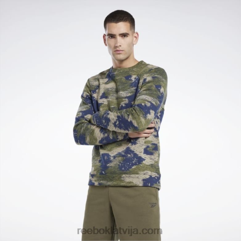 identitāte moderns camo flīsa komandas sporta krekls vīriešiem 0T4641297 Reebok mednieks zaļš