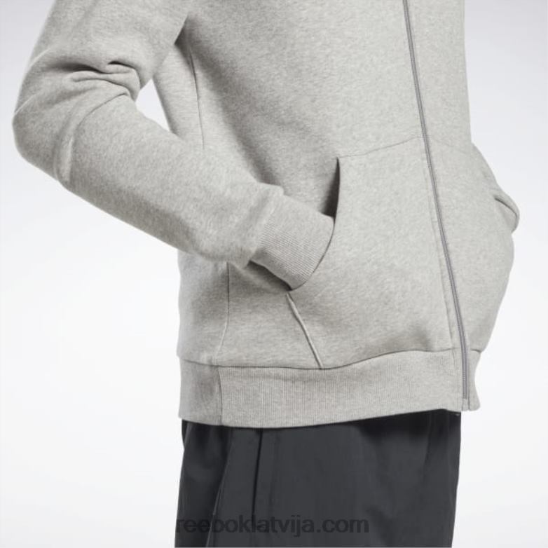identitātes flīsa kapuci ar pilnu rāvējslēdzēju vīriešiem 0T4641183 Reebok vidēji pelēki virši