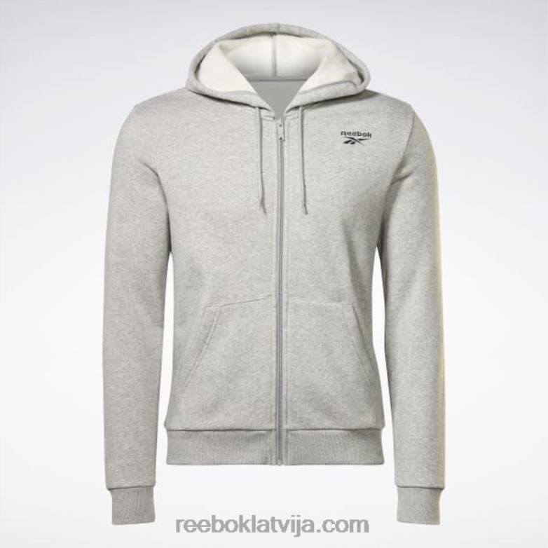 identitātes flīsa kapuci ar pilnu rāvējslēdzēju vīriešiem 0T4641183 Reebok vidēji pelēki virši
