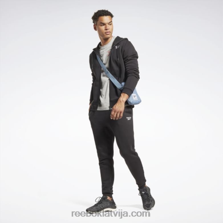 identitātes flīsa kapuci ar pilnu rāvējslēdzēju vīriešiem 0T4641342 Reebok melns