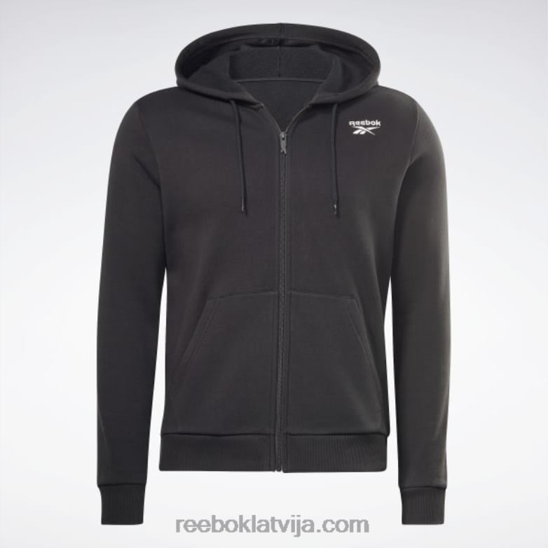 identitātes flīsa kapuci ar pilnu rāvējslēdzēju vīriešiem 0T4641342 Reebok melns