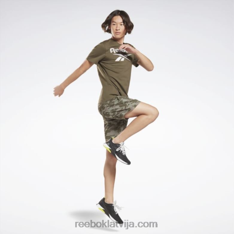 identitātes liela logotipa t-krekls vīriešiem 0T4641161 Reebok Zaļā armija