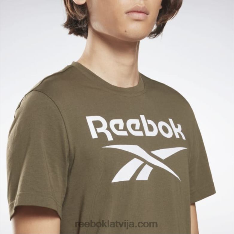 identitātes liela logotipa t-krekls vīriešiem 0T4641161 Reebok Zaļā armija