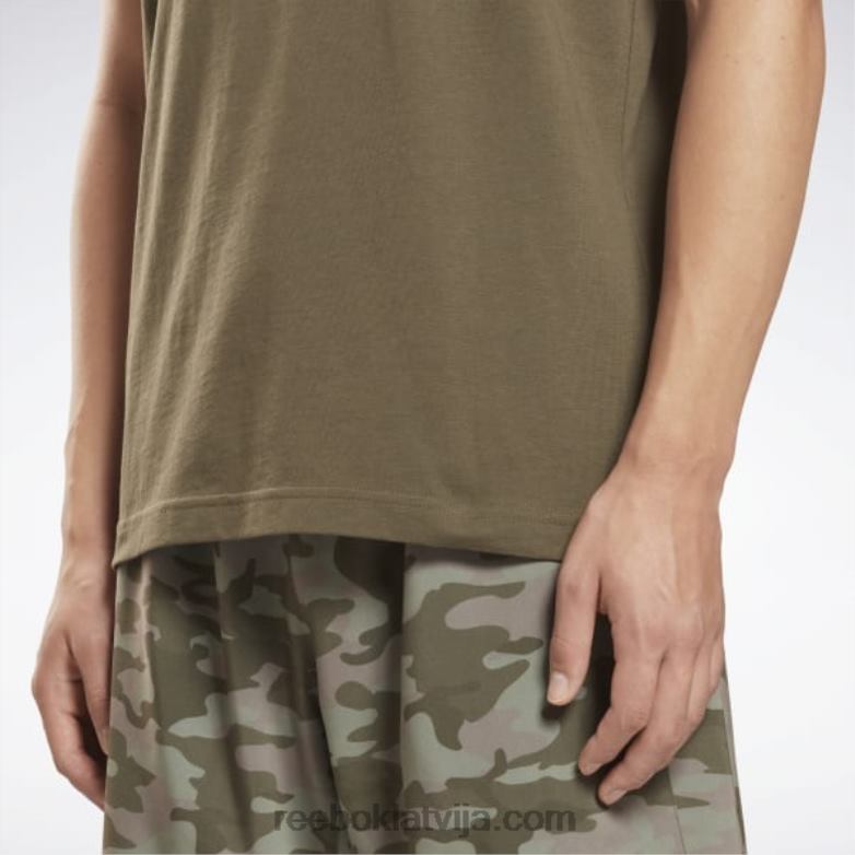 identitātes liela logotipa t-krekls vīriešiem 0T4641161 Reebok Zaļā armija