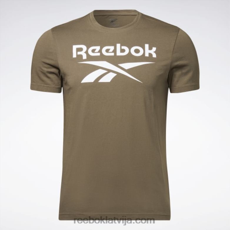 identitātes liela logotipa t-krekls vīriešiem 0T4641161 Reebok Zaļā armija