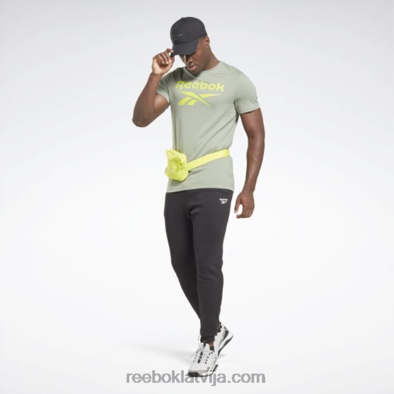 identitātes liela logotipa t-krekls vīriešiem 0T4641204 Reebok harmonija zaļa
