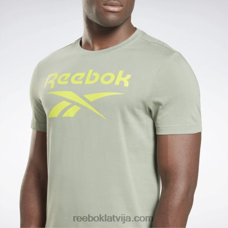 identitātes liela logotipa t-krekls vīriešiem 0T4641204 Reebok harmonija zaļa