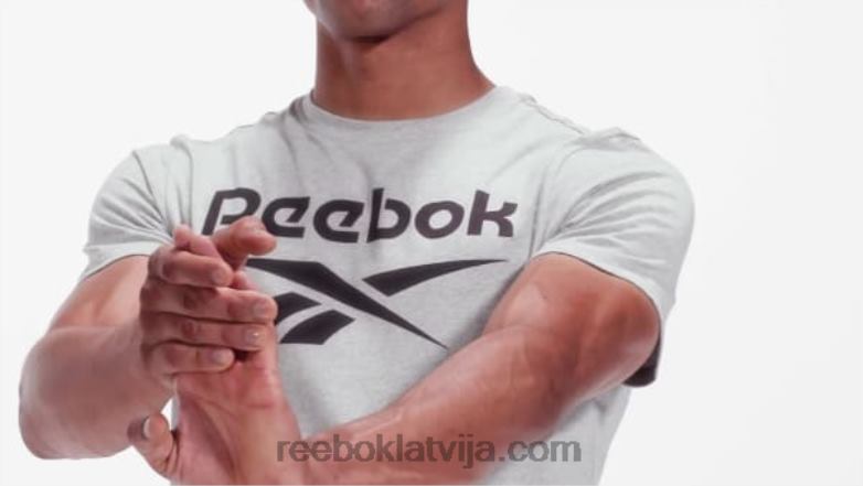 identitātes liela logotipa t-krekls vīriešiem 0T4641306 Reebok vidēji pelēki virši
