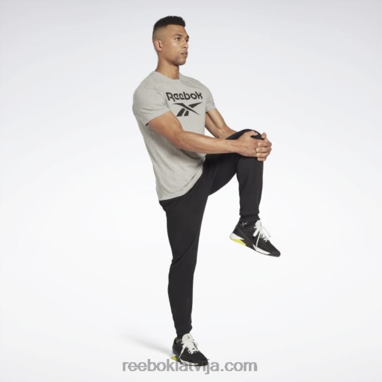 identitātes liela logotipa t-krekls vīriešiem 0T4641306 Reebok vidēji pelēki virši