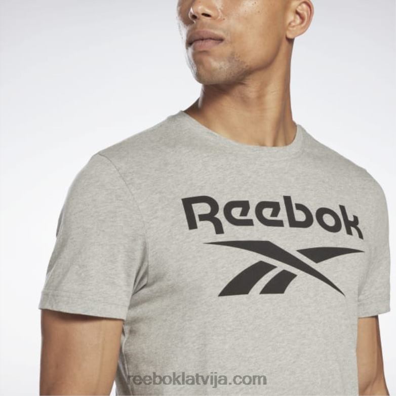 identitātes liela logotipa t-krekls vīriešiem 0T4641306 Reebok vidēji pelēki virši