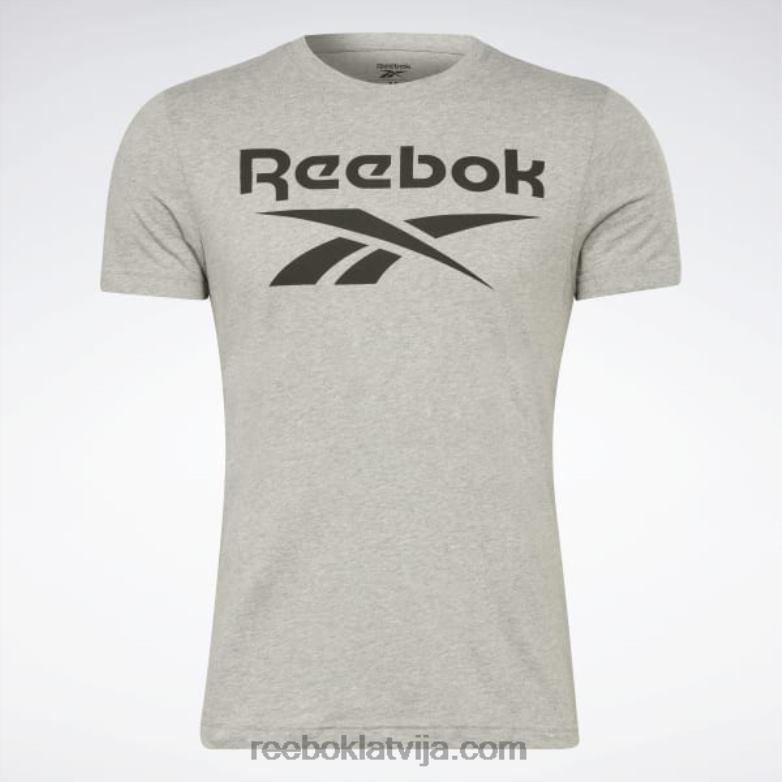 identitātes liela logotipa t-krekls vīriešiem 0T4641306 Reebok vidēji pelēki virši